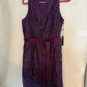 NWT Adrianna Papell Purple Lace Dress